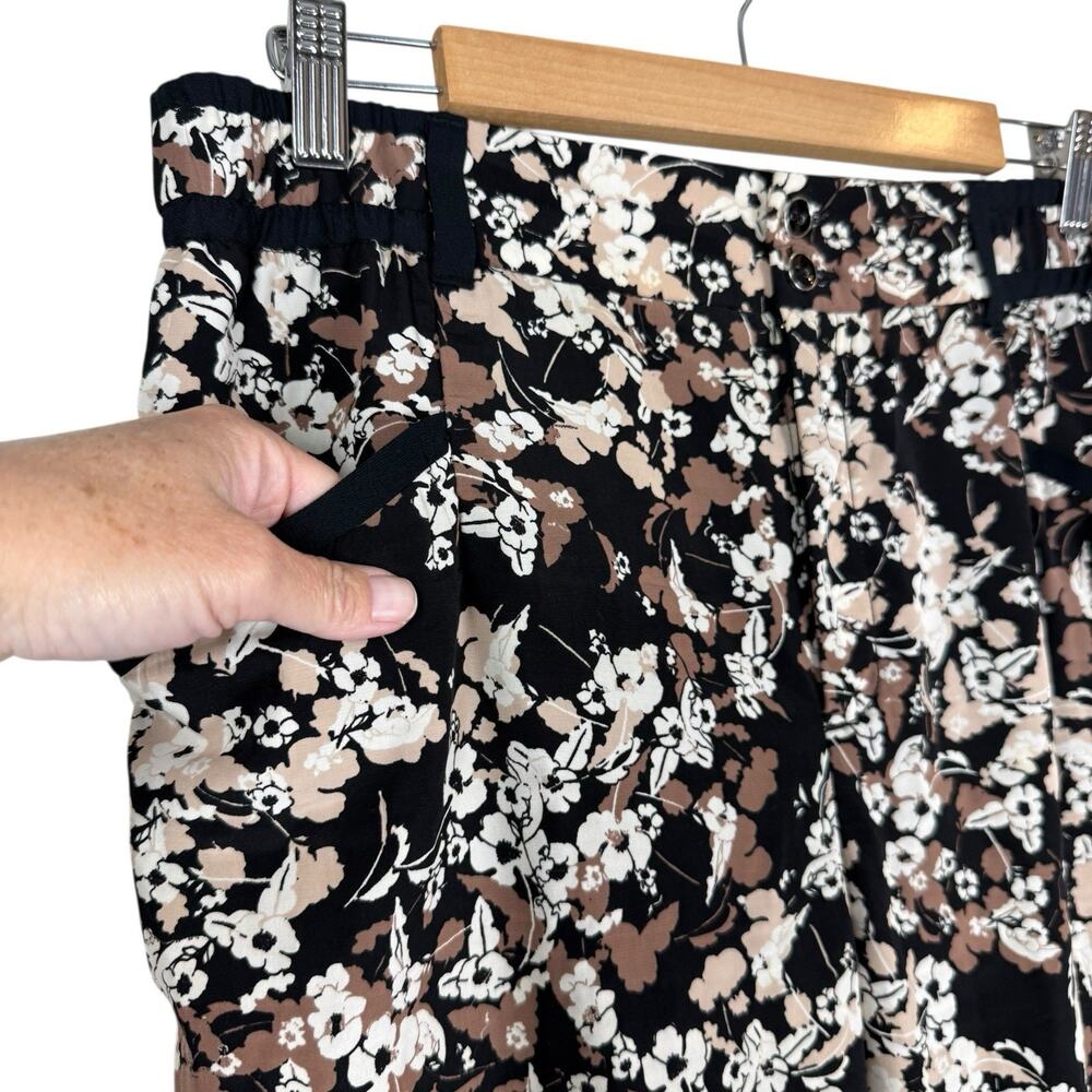 Anthropologie Pants Womens 10 Black Brown Cartonnier Nassella Joggers Trousers - Picture 6 of 14